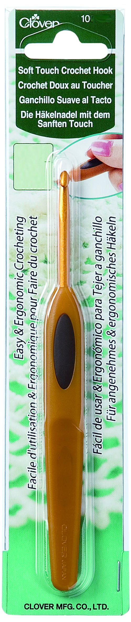 clover Soft Touch Crochet Hook ,Orange, 2.00mm, 2mm