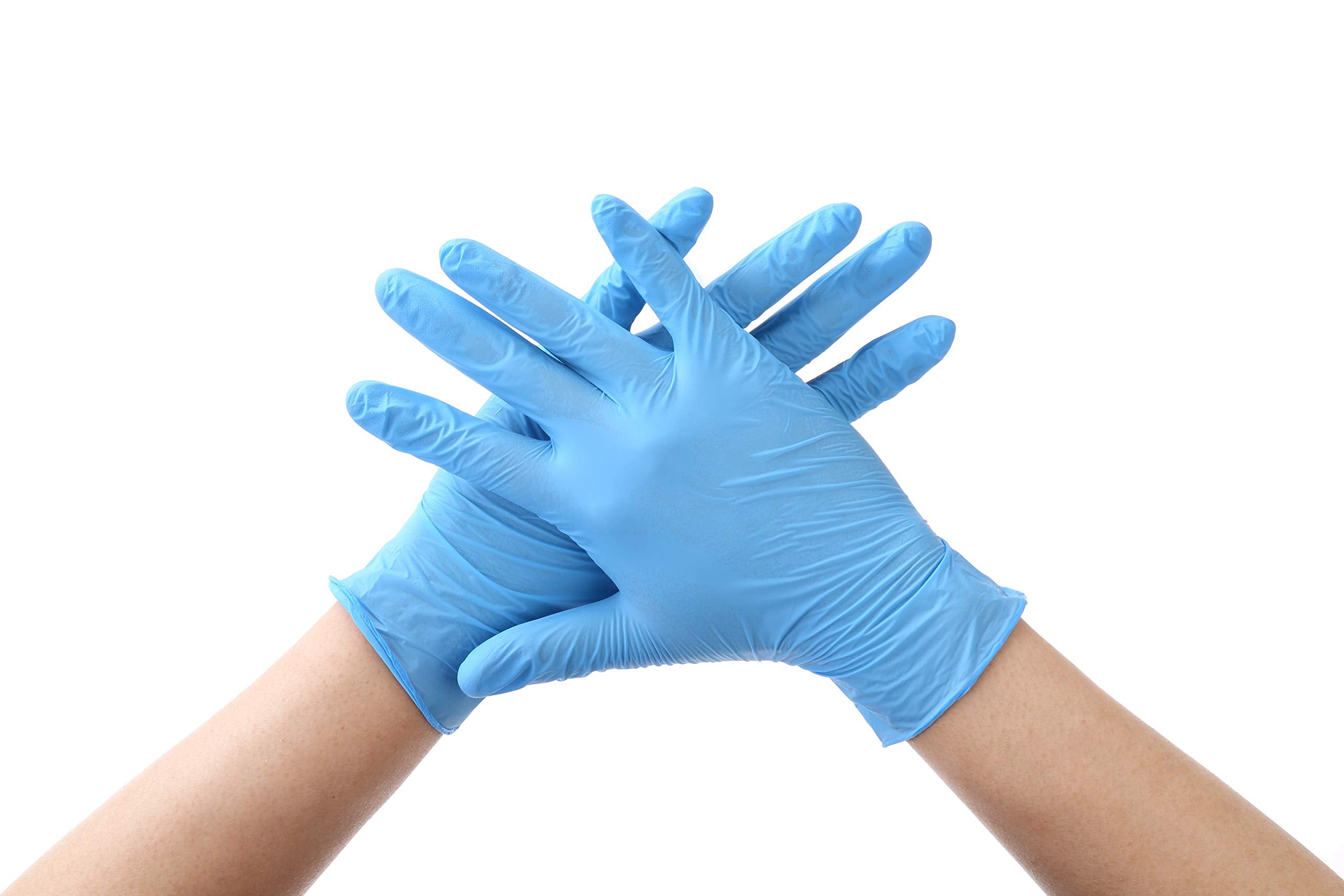 Disposable Nitrile Gloves, Powder Free, Blue, Size M (Pack of 200 Pieces)