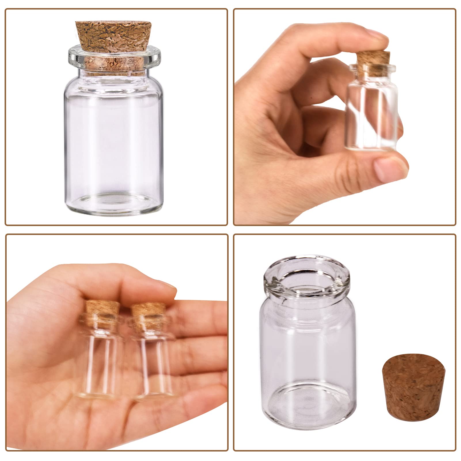 10 Pcs Small Glass Bottles With Cork Lids, Mini Glass Bottles With Stoppers Empty Spell Jars Small Message Bottles Tiny Wishing Bottles Miniature Potion Bottles For Diy Crafts Decoration Wedding Party