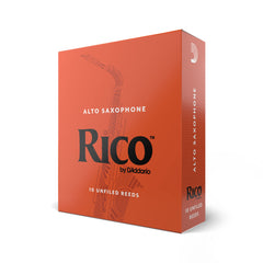 Rico RJA1030 Saxophone Reeds - Reeds for Alto Saxophone - Thinner Vamp Cut for Ease of Play, Traditional Blank for Clear Sound, Unfiled for Powerful Tone - Alto Sax Reeds 3 Strength, 10-Pack