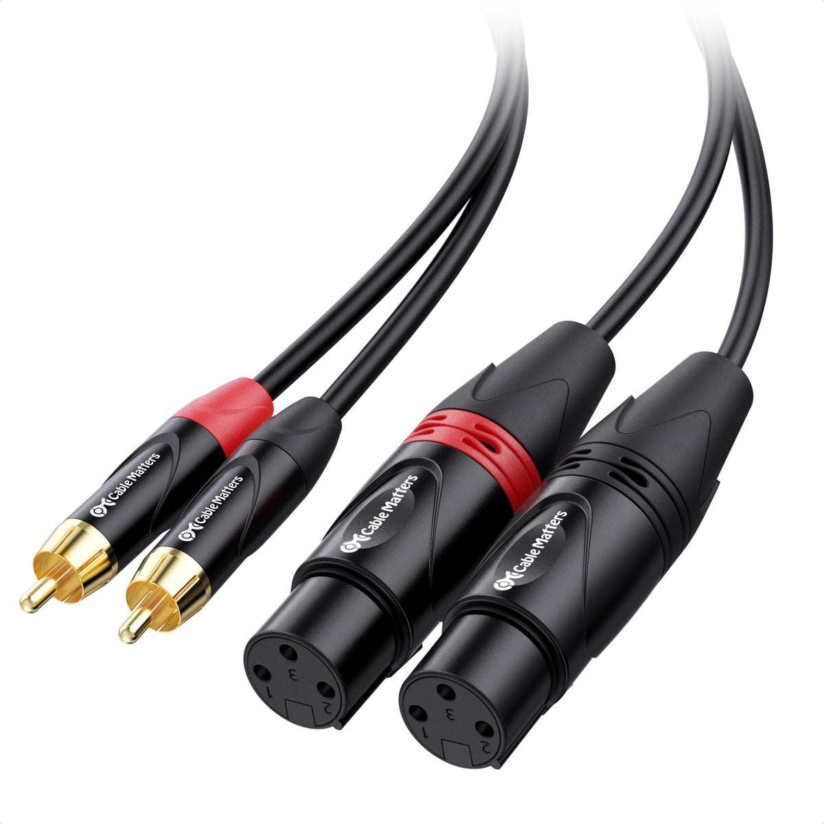 Cable Matters Dual XLR to RCA Cable 1.8m, Female XLR to RCA Leads (Dual Female XLR to RCA Cable) - 1.8 m