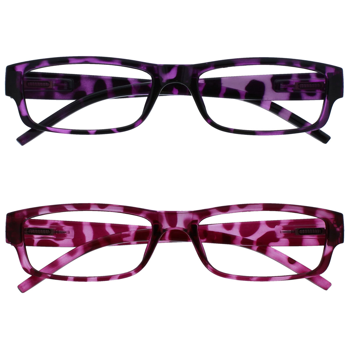 The Reading Glasses Company Purple & Pink Tortoiseshell Lightweight Readers Value 2 Pack Mens Womens RR32-54 and2.00