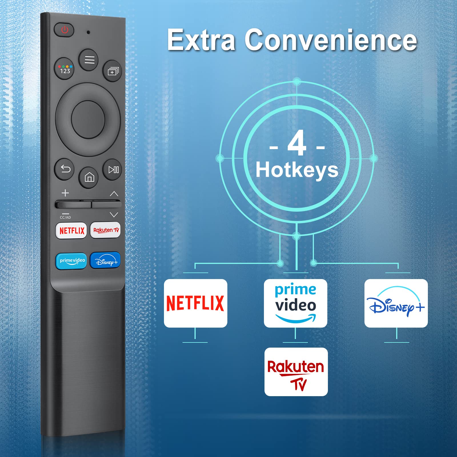 Universal for Samsung-Smart-TV-Remote, Newest Upgraded Infrared Samsung Remote Control with Netflix, Prime Video, Rakuten TV, Disney Buttons