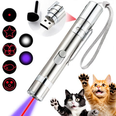 Cat Toys, 7 in 1 Function Red Pointer Interactive Cat Toy, USB Rechargeable LED Cat Light Pen, Cat Toys Interactive for Indoor Cats, Red Dot Kitten Practice Chaser Toys