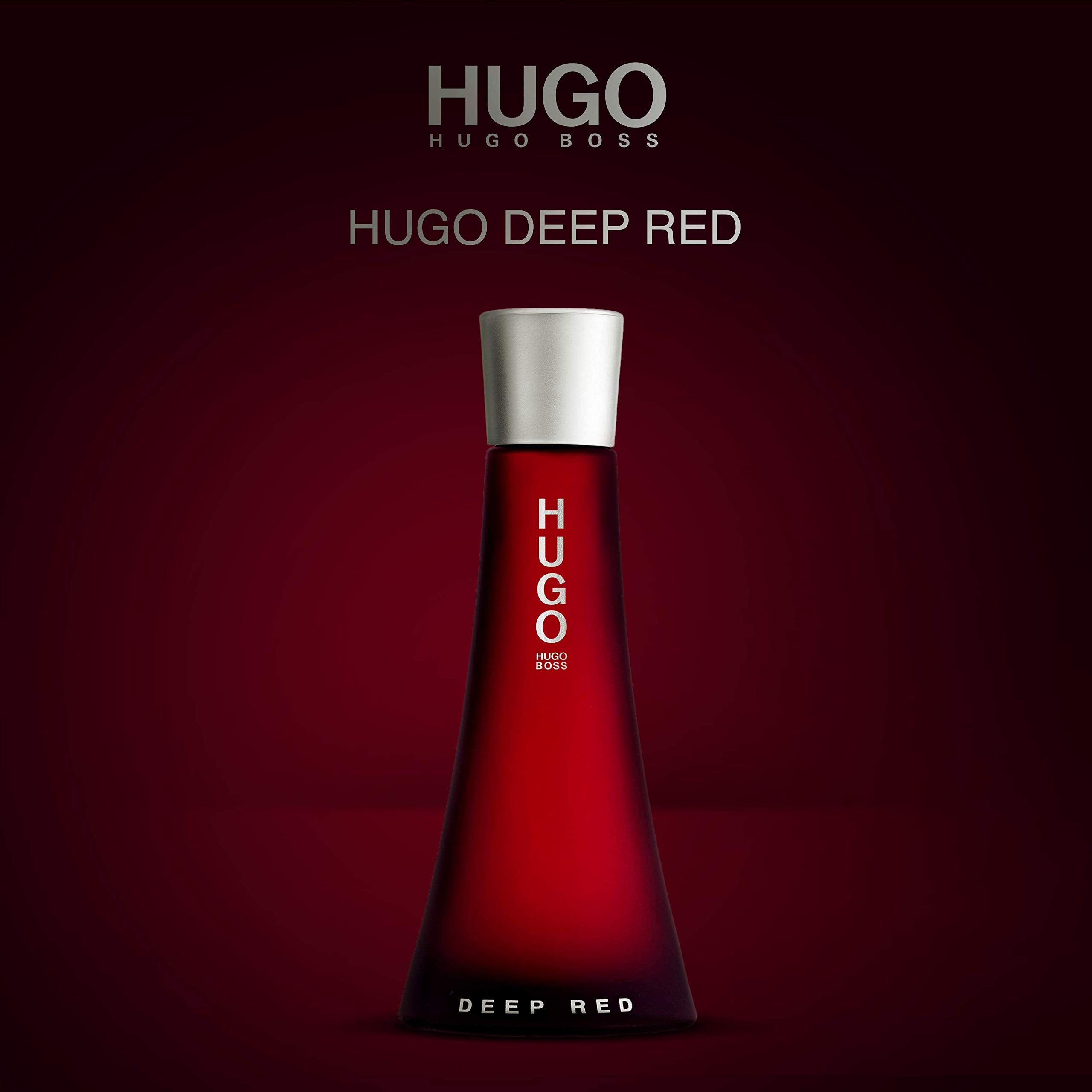 HUGO Deep Red - Eau de Parfum for Her - Ambery Fragrance With Notes Of Clementine, Freesia, Sandalwood - Medium Longevity - 90ml