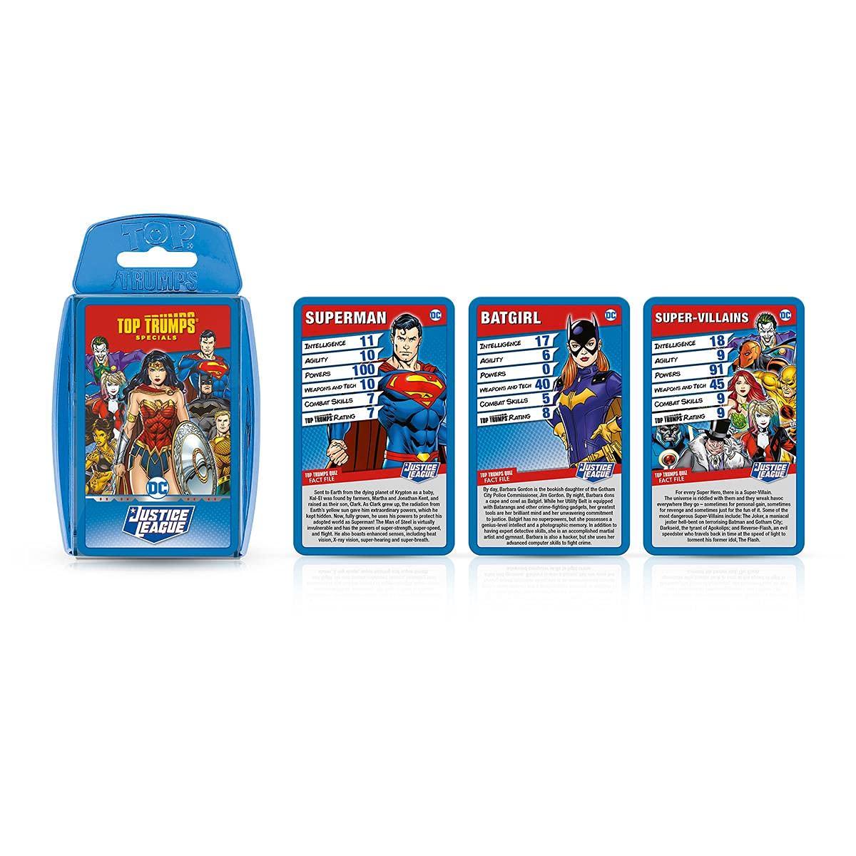 Top Trumps Justice League Specials Card Game, play with Superheroes and Villains including Batman, Superman, Wonder Woman, Joker, Poison Ivy and Catwoman, gift and toy for boys and girls aged 6 plus