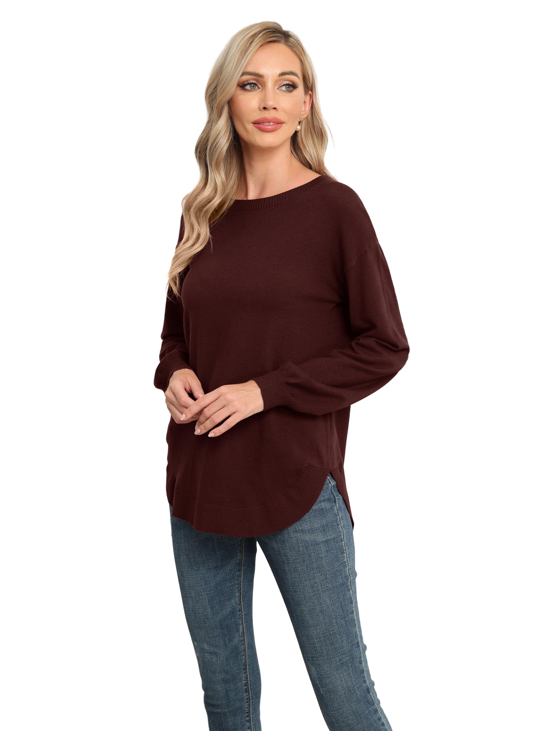 GRECERELLE Jumpers for Women UK Sale (Wine Red, S)