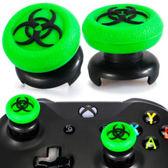 Playrealm FPS Thumbstick Extender & 3D Texture Rubber Silicone Grip Cover 2 Sets for Xbox Series X/S & Xbox One Controller (BioH Green)