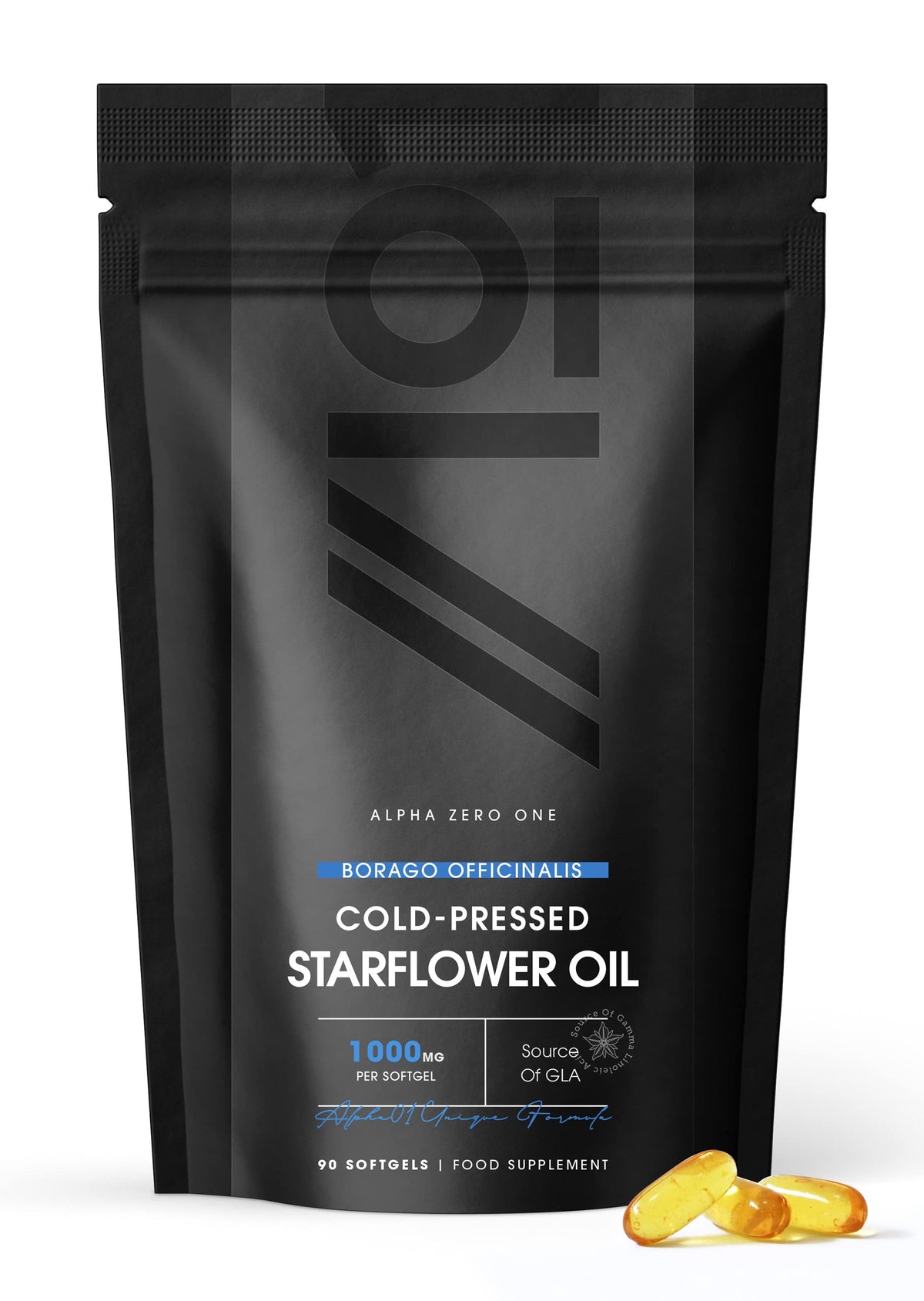 Cold Pressed Starflower Oil 1000mg - 90 softgels - Borage Oil Natural Source of Omega-6 (3 Month Supply)