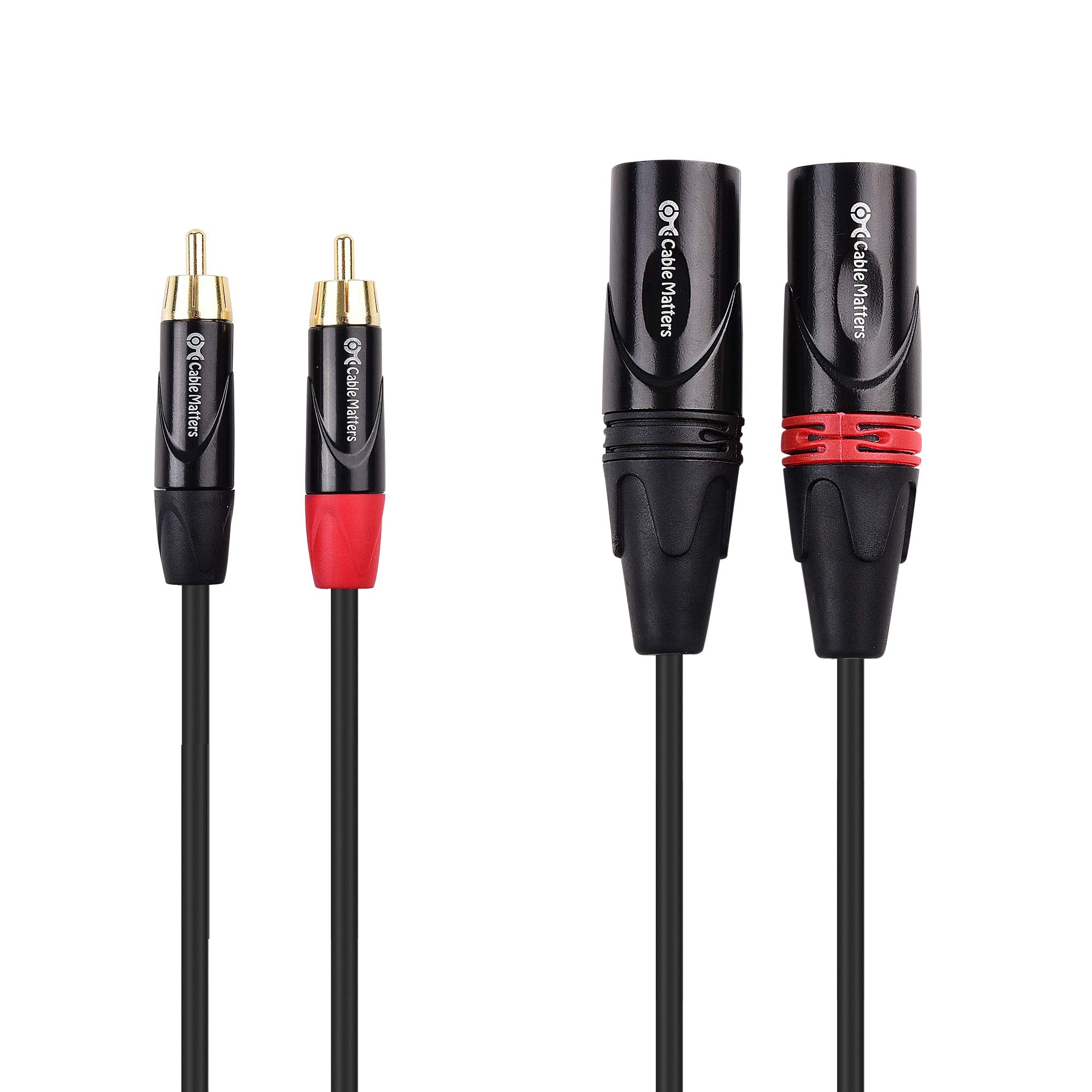 Cable Matters Dual RCA to XLR Unbalanced Interconnect Cable 1.8m, 2 RCA to 2 XLR Male Cable (Dual XLR to RCA Cable)