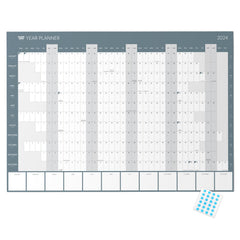 2024 Year Wall Planner by Clear Mind Concepts® - Large A1 (84.1 x 59.4cm) Calendar - Includes All Bank Holidays - Ideal for Home, Work, Students & Office - Delivered Folded in an Envelope