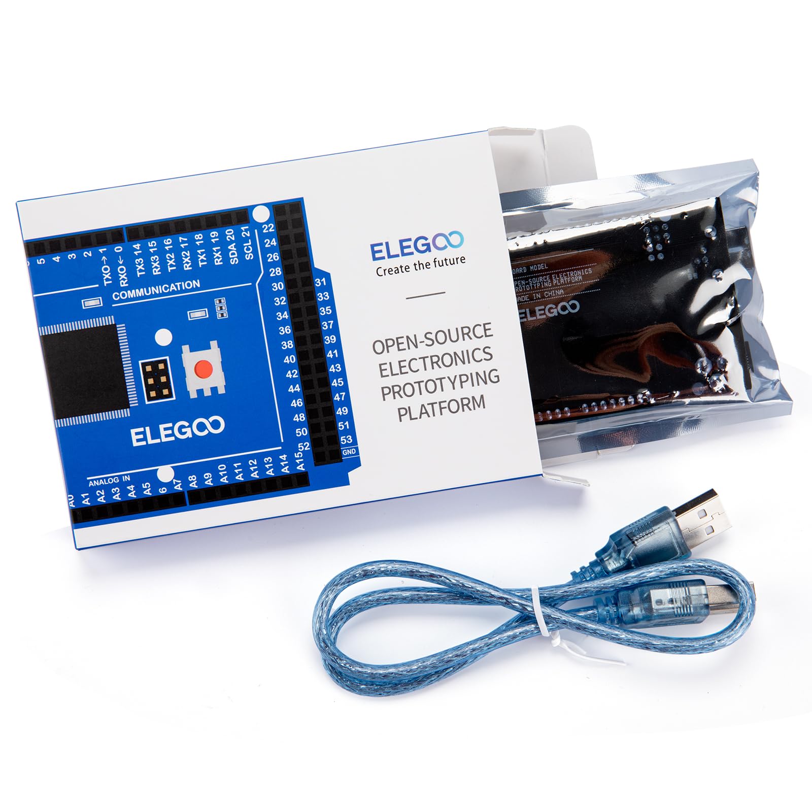 ELEGOO MEGA 2560 R3 Controller Board Compatible with Arduino IDE with USB Cable Black Version