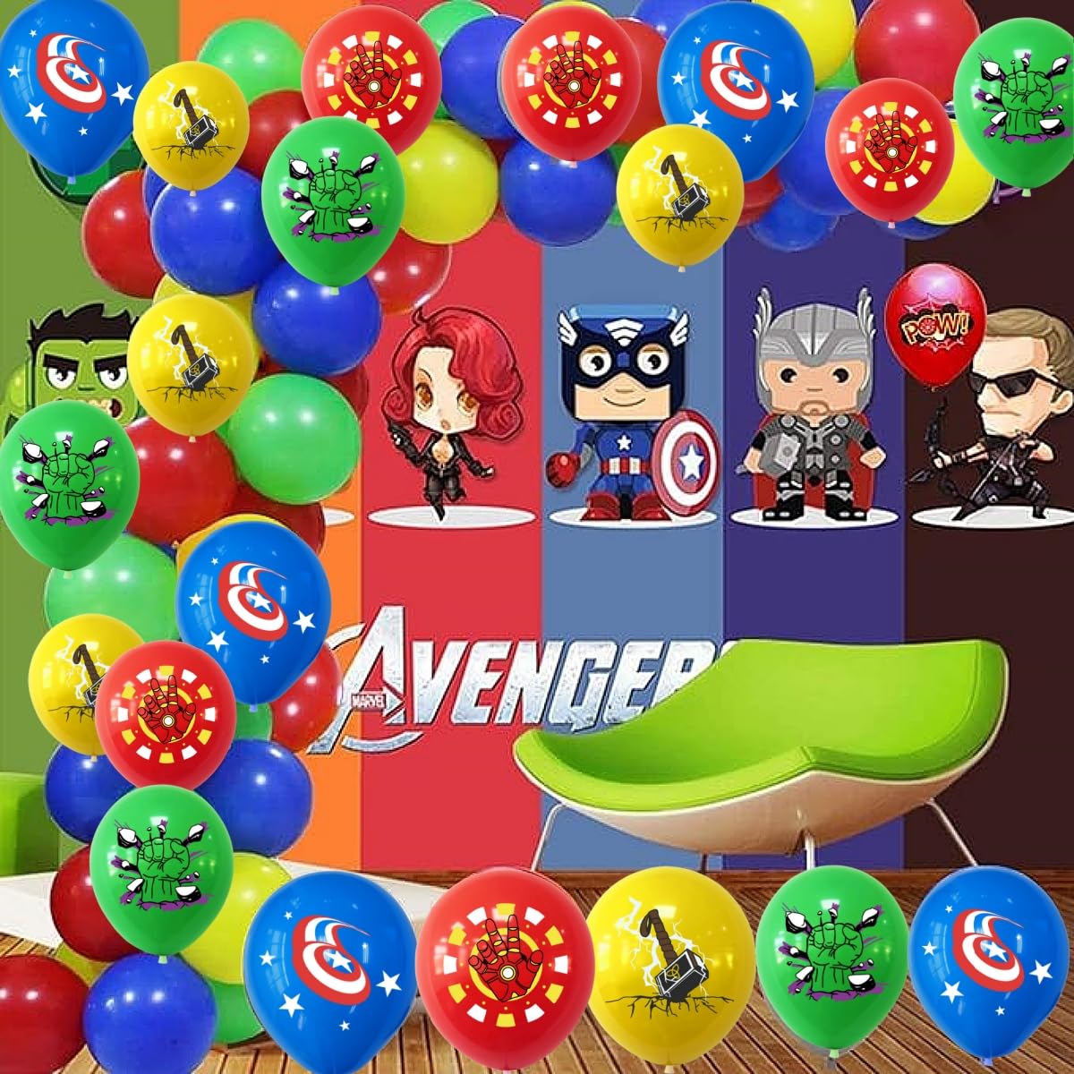 i-QiQi Superhero Balloons, The Avengers Birthday Party Decorations, Children's Party Supplies Happy Birthday Balloons for Boys.