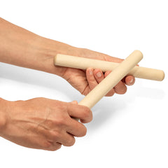 Theodore CLA7-NT Wooden Claves - Quality Rhythm Sticks - Natural - Pair