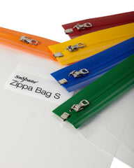 Snopake A5 Zippa-Bag ‘S’ Classic with Write-On Label [Pack of 5] 255 x 190 mm - Transparent/Assorted Zip Strips [Ref: 12722]