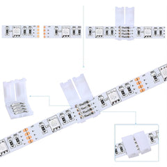 Bailinks Led Strip Light Connector Kit, 40 Pieces Led accessories, Includes Wire Clips, 4-Pin RGB Strip Lights Connector, L-Shape Connectors and Open Pry Tools for 5050 RGB Strip Light