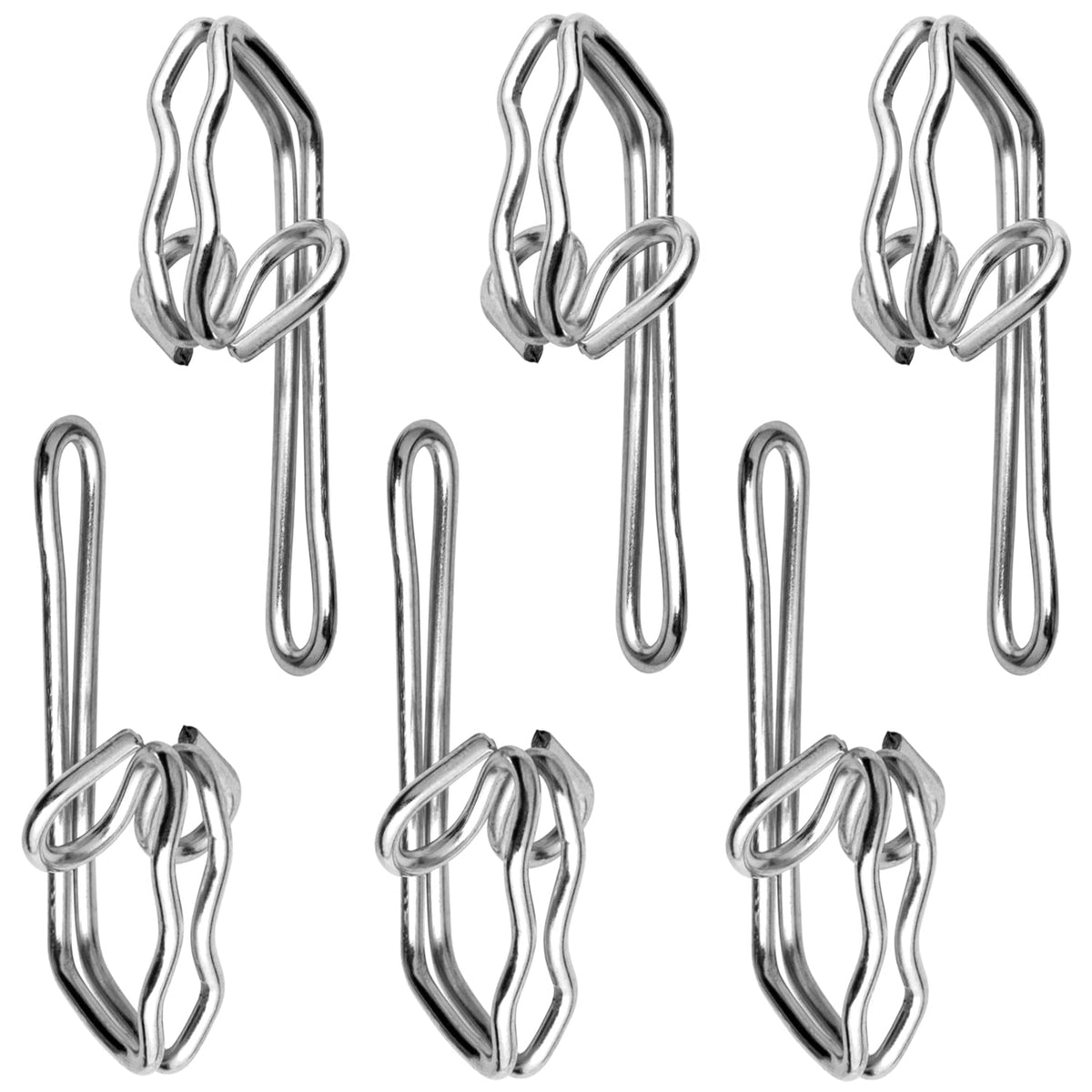 Curtain Hooks Metal Curtain Header Tape Drapery Hooks for curtains 2.9x1.2cm (50 Pack silver)…