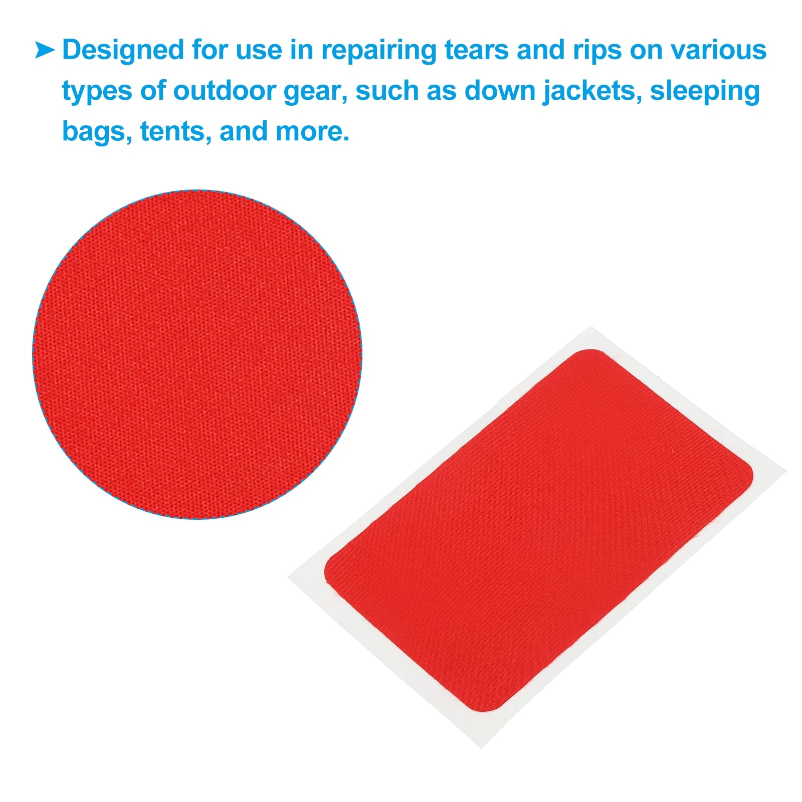 PATIKIL Down Jacket Repair Patch 2 inches x 3 inches, 6 Pack Self Adhesive Nylon Fabric Patch for Tent Clothes Outdoor Camping Gear, Red