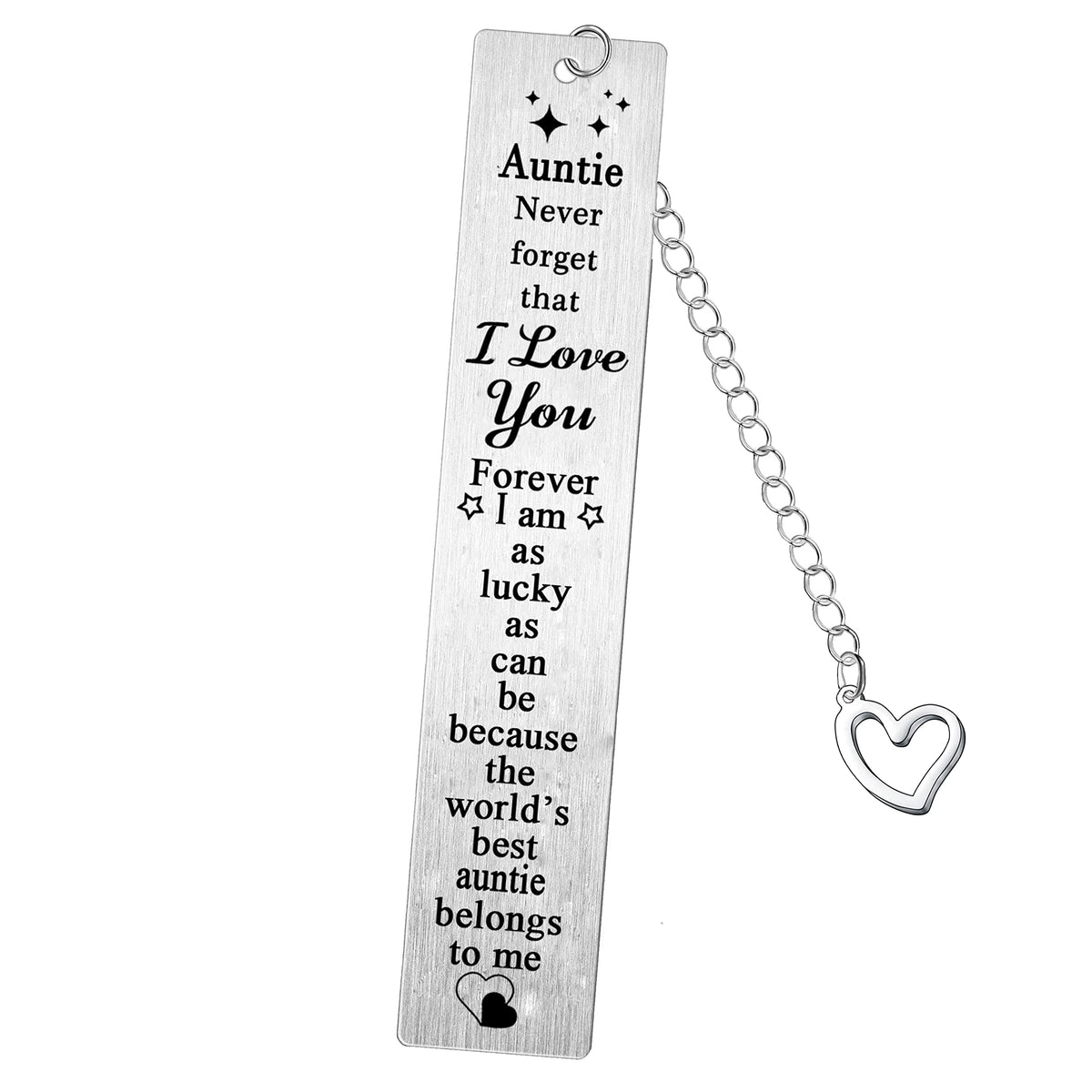 Auntie Bookmark Gifts Aunt Metal Bookmarks Keepsakes Aunt Birthday Mothers Day Gift from Nephew Niece Best Aunt Bookmark Present