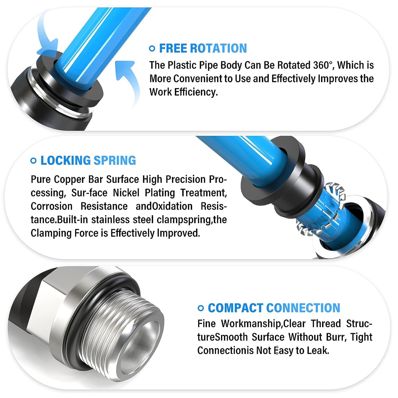 TAILONZ PNEUMATIC Male Elbow 10mm Tube OD x 3/8 Inch BSP Push to Connect Fittings PL10-03 (Pack of 2)