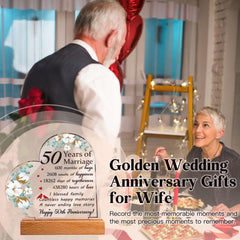 Golden Anniversary Wedding Gifts, 50th Anniversary Wedding Gifts for Parents, 50th Anniversary Decorations Gifts, Gifts for Parents Golden Anniversary, Golden Wedding Gifts Ideas Plaque