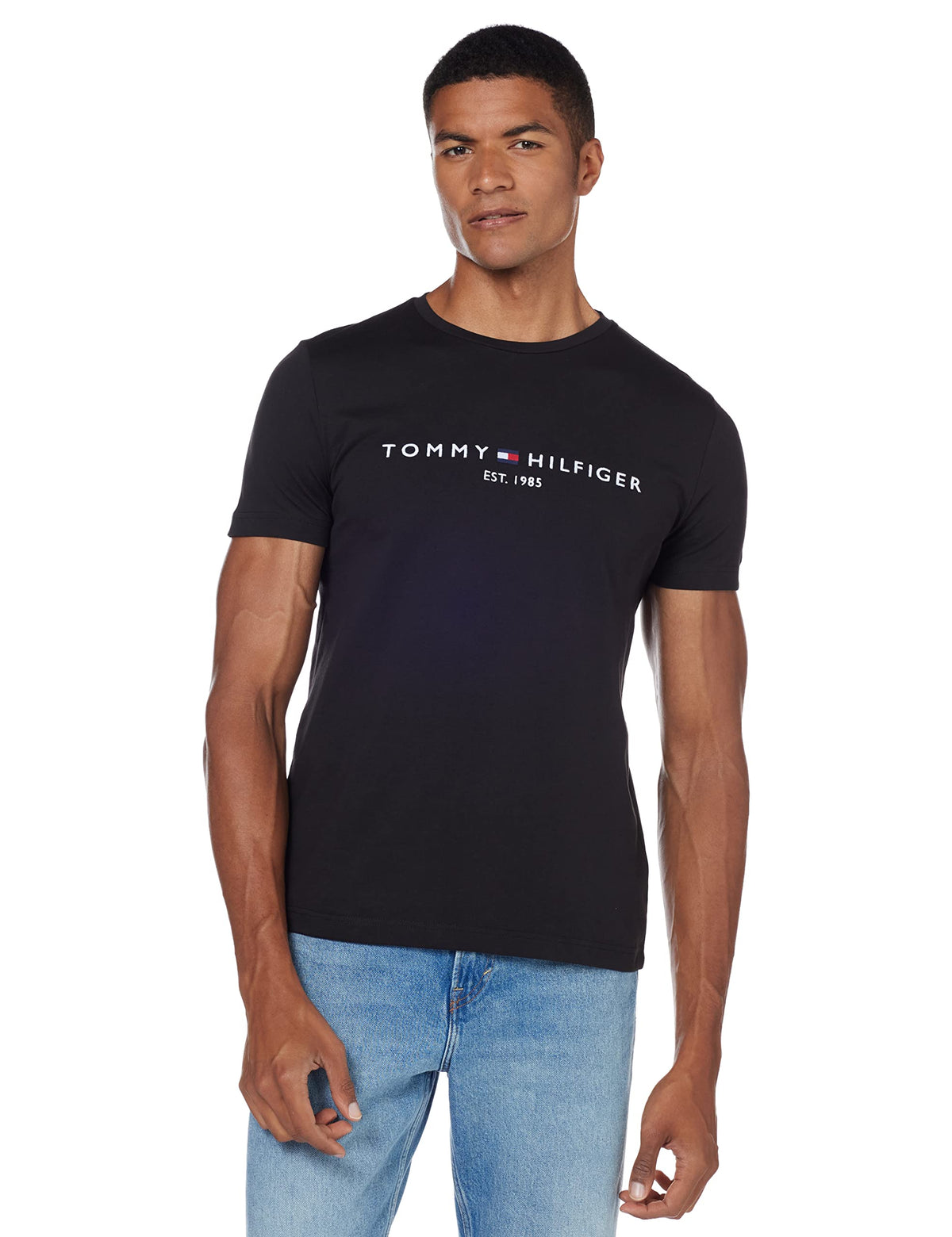 Tommy Hilfiger Men's Tommy Logo Tee T-Shirt, Putting Green, XS