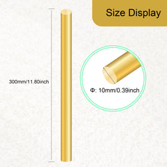 LAVMHAB Round Brass Rod 10mm x 300mm, Solid Round Brass Shaft Rods Brass Bars for DIY Craft (1pcs)