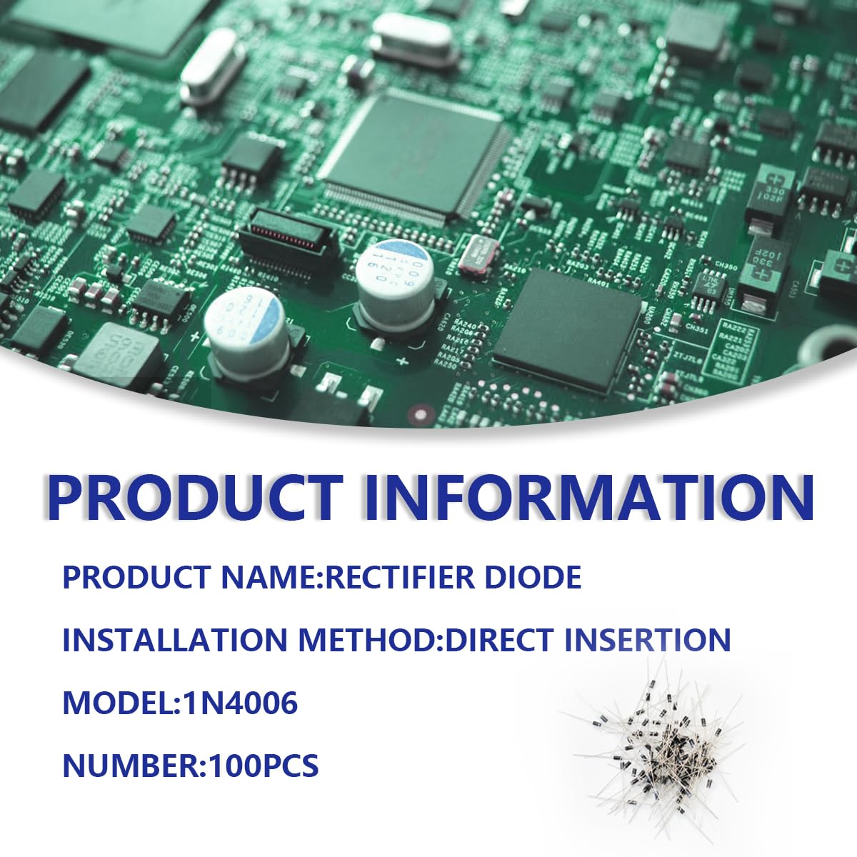 Innfeeltech 100Pcs 1N4006 Rectifier Diodes General Purpose Silicon Rectifiers, 1A, 800V Silicon Rectifier Schottky Diodes