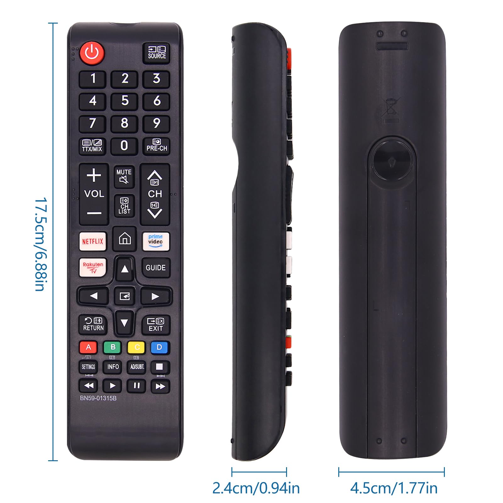 Samsung BN59-01315B Remote Control: Compatible with 4K UHD HDR QLED TVs, Quantum TVs, and All Samsung Models