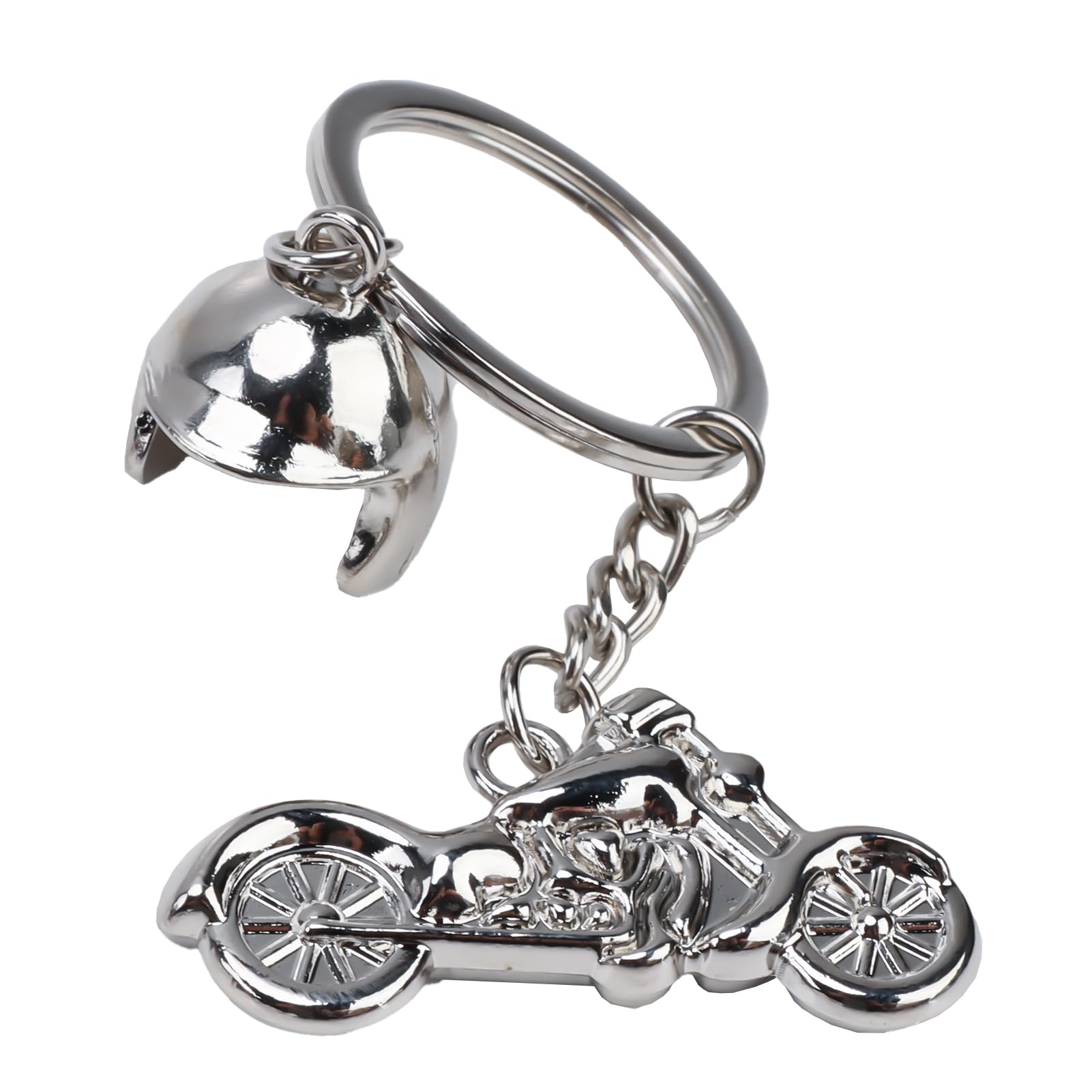 Motor Bike Keyring Model 3D Metal Motorcycle & Helmet Keychain Mini Charm Car Key Ring Accessory Personalised Gifts for Women Men Motorbike Lovers Valentine's Day Birthday Party Xsma Anniversary Prom