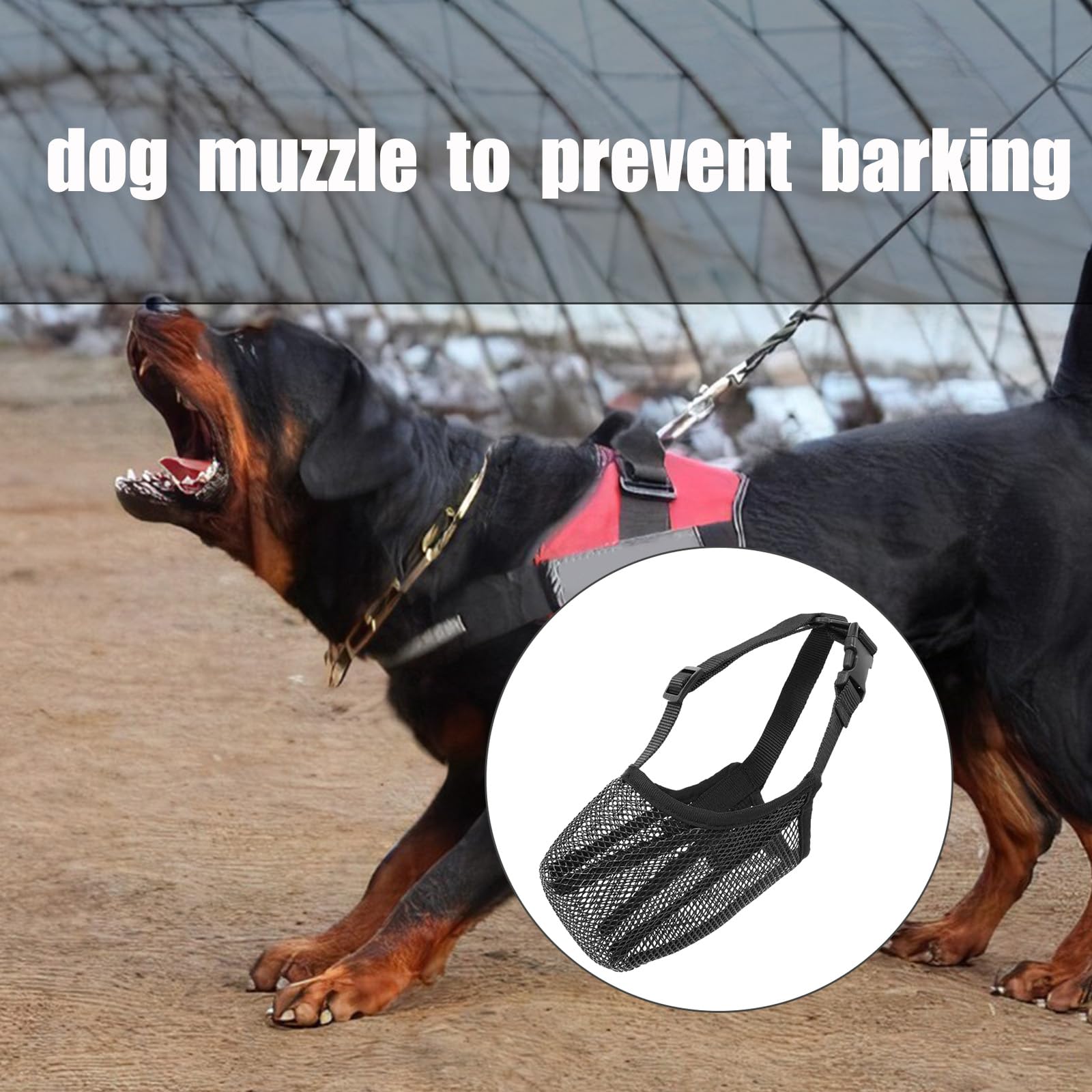 Muzzle for Large Dogs Dog Guard Soft Mesh Muzzle Breathable Dog Muzzles Dog Mask Muzzle for Large Dog with Velcro Straps Mouth Cover for Anti-Biting Anti-Barking Licking for Small Medium Large Dogs