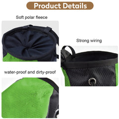 FUZVOL Green Climbing Chalk Bag Bucket Magnesium Chalk Bag with Belt Adjustable Pocket and Drawstring. It can be Hanging at the Waist used for Rock Outdoor Climbing Bouldering.