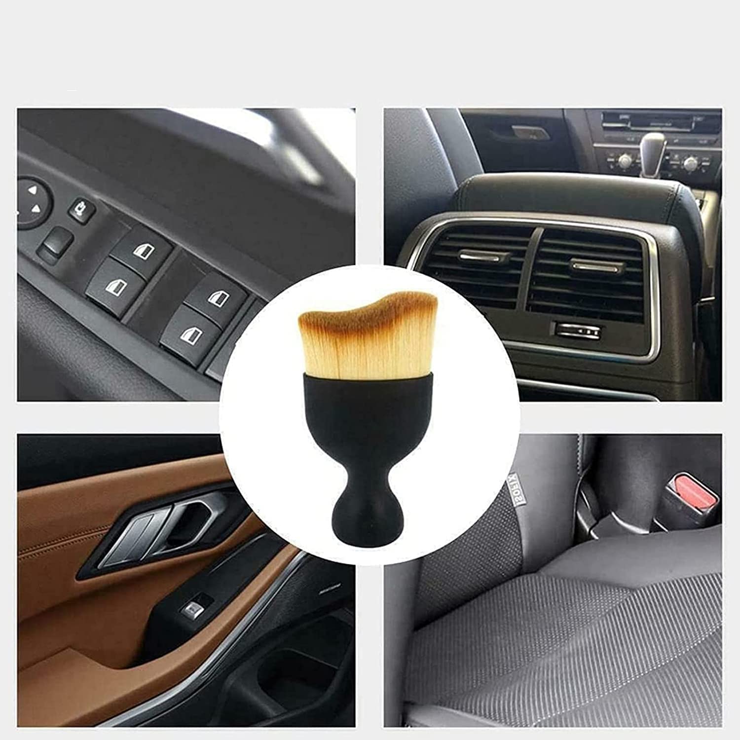 XZYZYW Car Cleaning Brush Dusting Brush, Soft Brush for Car Interior Cleaning - No Scratch, Car Interior Crevice Dusting Brush, Suitable for Every Corner of Car, Sofa, Screen, (bicolor)