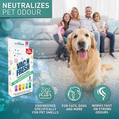 Vac N Fresh Pet Odour Eliminator Hoover Freshener Inserts - Pet Friendly Smell Neutraliser to Vacuum Carpet - Remover for Dog and Cat Smell - Scented Discs Alternative