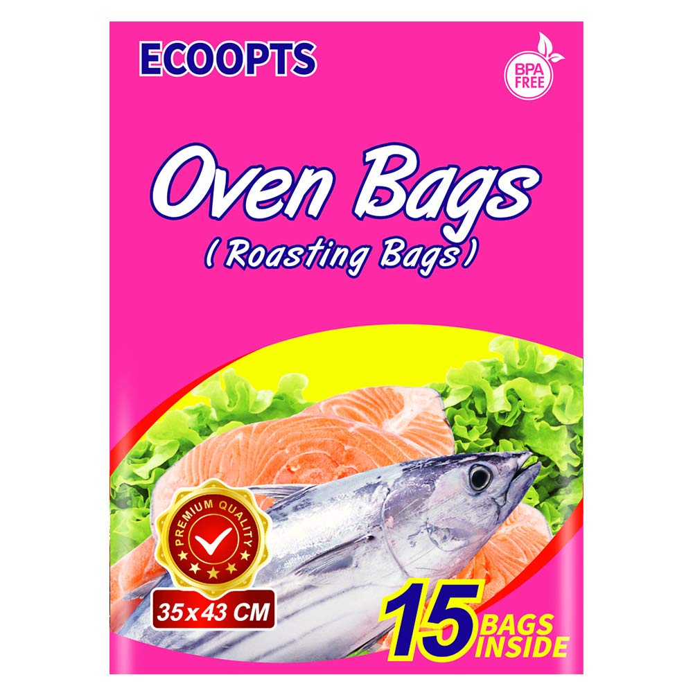 ECOOPTS Oven Bags Cooking Roasting Bags for Chicken Meat Ham Seafood Vegetable (350x430mm)