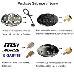 FandWay M.2 Screw,M.2 SSD Mounting Kit,M.2 Standoff and Screw PC Motherboard Spacers for Asus Gigabyte ASRock Msi M2 Nvme SSD Drive.Pack of 22.