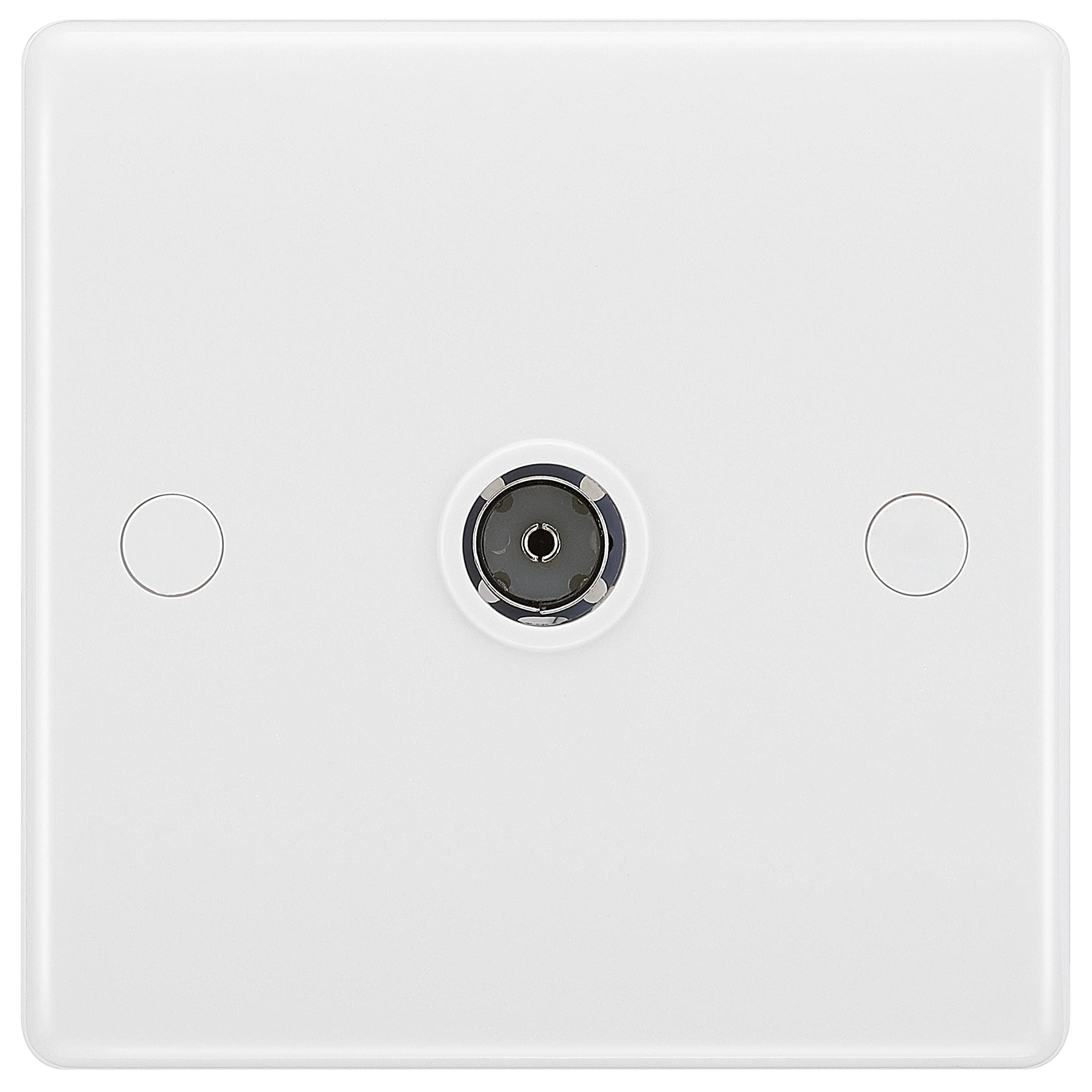 BG Electrical 860-01 Single Co-Axial Socket, White Moulded, Round Edge