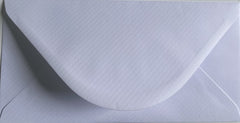 DL (110mm x 220mm) Coloured Envelopes Perfect for Christmas Cards, Greeting Cards, Wedding/Party Invitations, Crafts and Many More - Pack of 12 (White Ribbed)