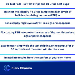 10 Pack Menopause Test Kit   10 Test Strips & 10 Urine Cups   Women Follicle Stimulating Hormone Detection   Self Test for Early Menopause Perimenopause   Fertility Test