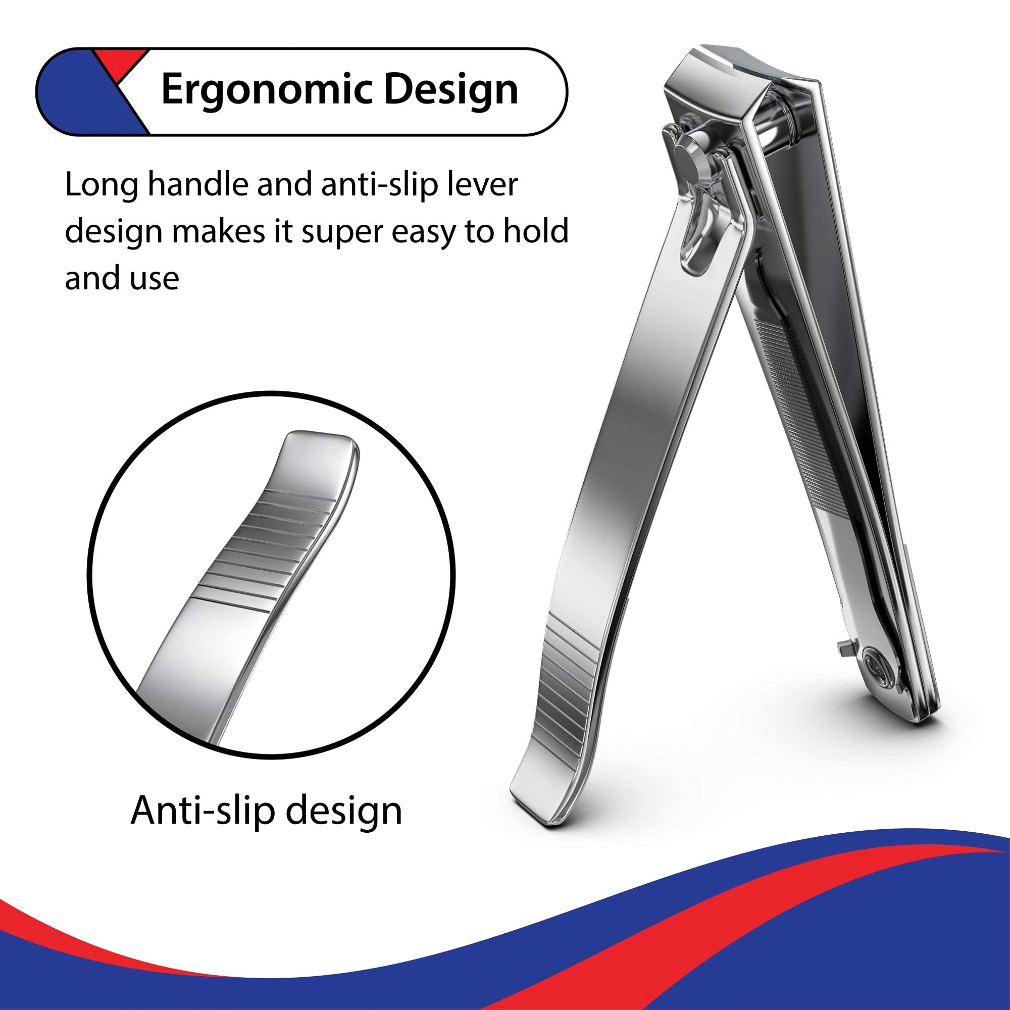 1 Pcs Nail Clipper & 1 PC Toe Nail Clipper for Thick Nails - Heavy Duty Professional Nail Cutters - Small & Large Nail Clippers Set for Men Women Toenail