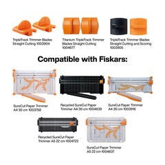 Fiskars TripleTrack Blades x2 - Straight Cutting, Spare Blades, For Straight Cuts, Orange, 1003904