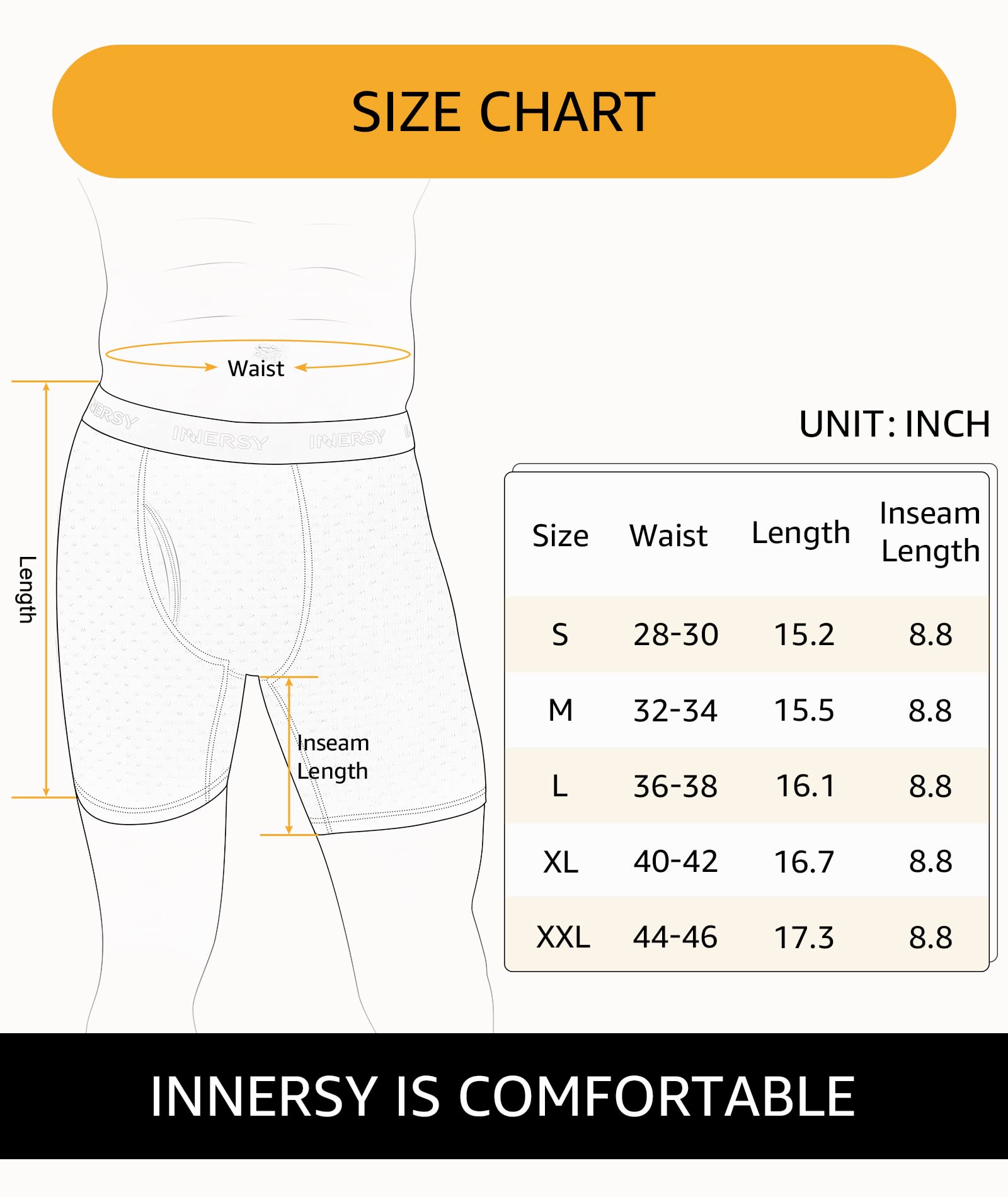 INNERSY Long Leg Boxers for Men Anti Chafing Underwear Pants Sports Underpants with Fly 3 Pack (XXL, Black/Deep Blue/Pattern)