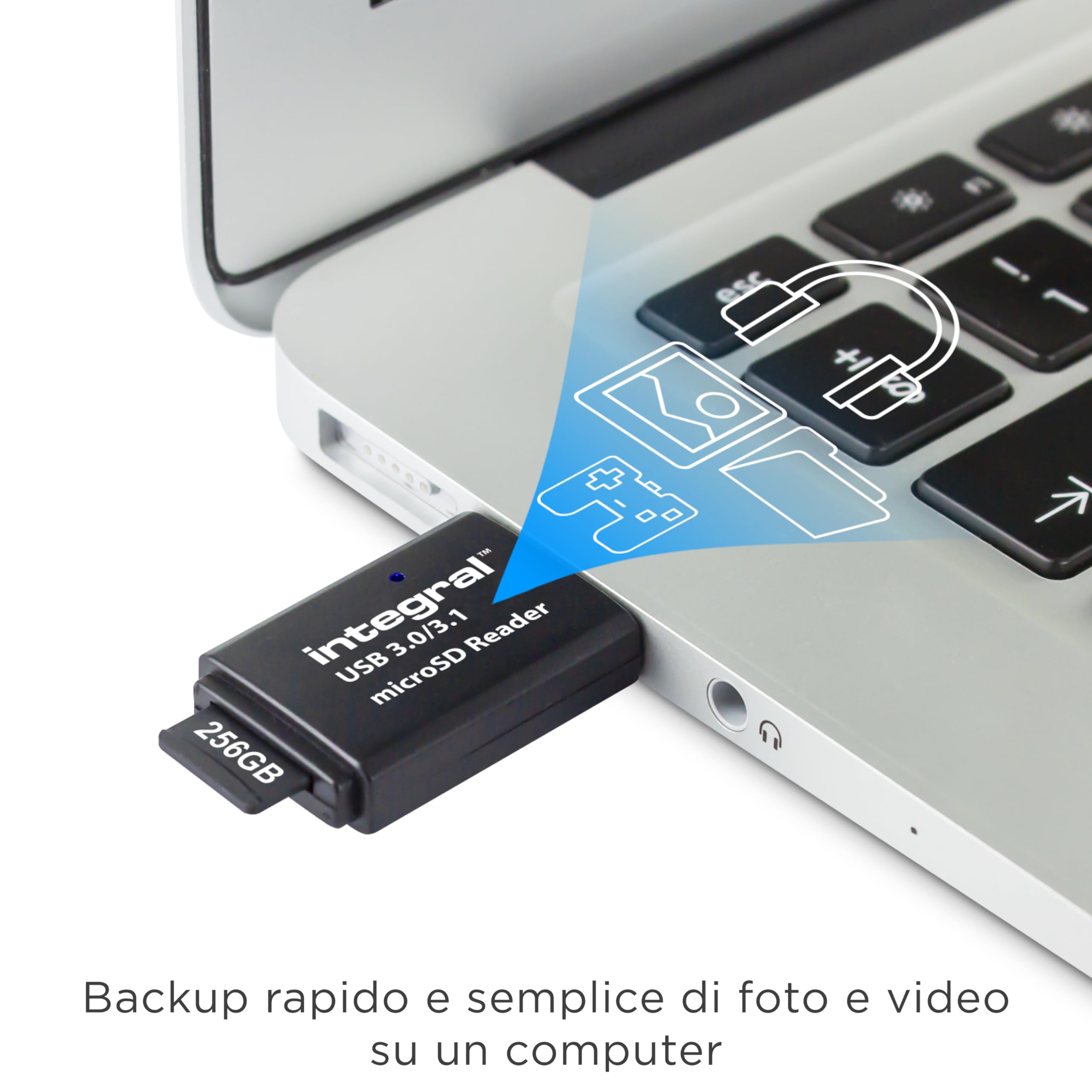 Integral Micro SD Card Reader, USB 3.1 USB 3.0, for micro SD, microSDHC, microSDXC Memory Cards, USB3.0 Memory Card Adapter