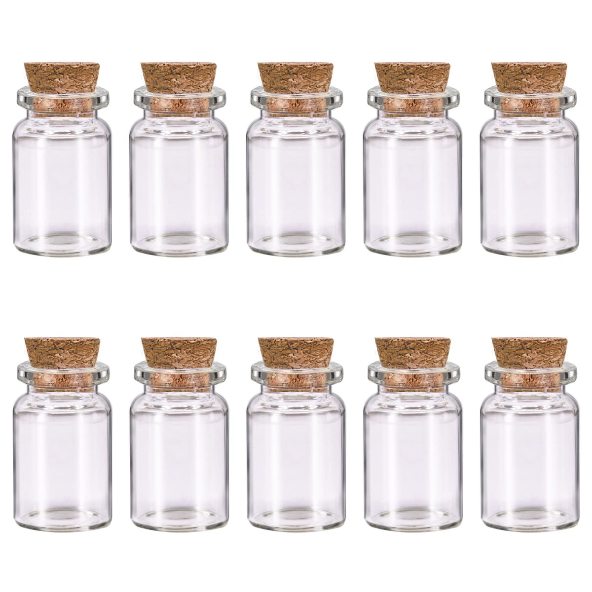 10 Pcs Small Glass Bottles With Cork Lids, Mini Glass Bottles With Stoppers Empty Spell Jars Small Message Bottles Tiny Wishing Bottles Miniature Potion Bottles For Diy Crafts Decoration Wedding Party