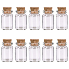 10 Pcs Small Glass Bottles With Cork Lids, Mini Glass Bottles With Stoppers Empty Spell Jars Small Message Bottles Tiny Wishing Bottles Miniature Potion Bottles For Diy Crafts Decoration Wedding Party