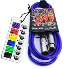 No Bull Nordell Music Gear' Premium XLR Cable (Purple, 3m): Achieve a Clearer Audio Signal with Balanced Male to Female Microphone Lead, plus Cable Tie