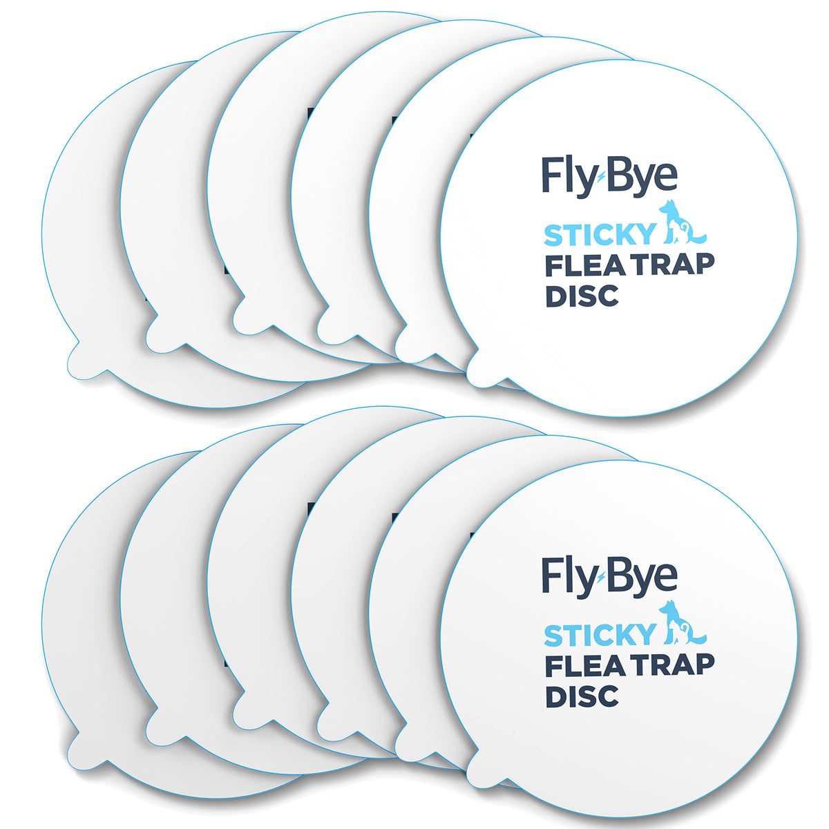 Fly-Bye Flea Trap Sticky Discs - 12 x Flea Trap Replacements Discs/Pads - Flea Traps for Home - Non-toxic, Unlike Some Flea Spray for the Home or Flea Bombs for the Home