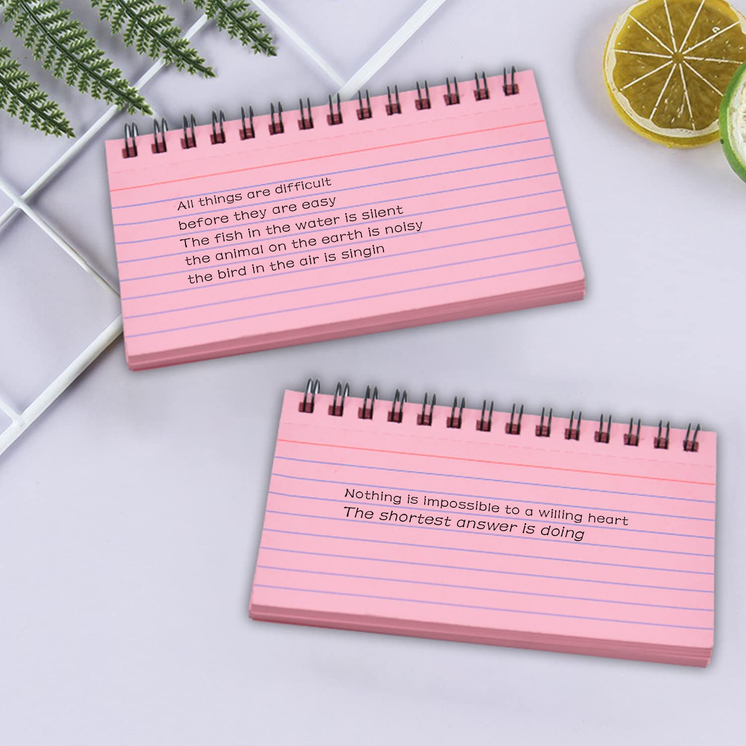 3 Pack Index Cards, 150 Sheets Flash Cards Lined Revision Cards Easy Flip Record Cards Cue Cards for Office Meeting, School Learning, Memory, Sticky Note (Pink)…