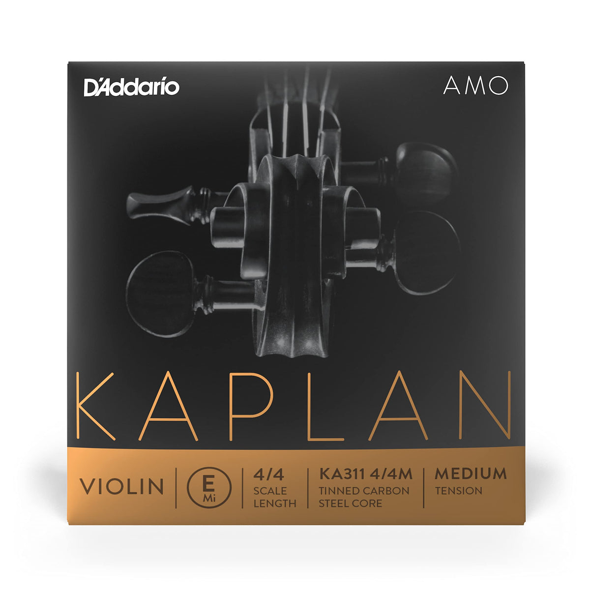 D'Addario Kaplan Amo Violin String - Single E String - KA311 4/4M - Violin Strings - 4/4 Scale, Medium Tension