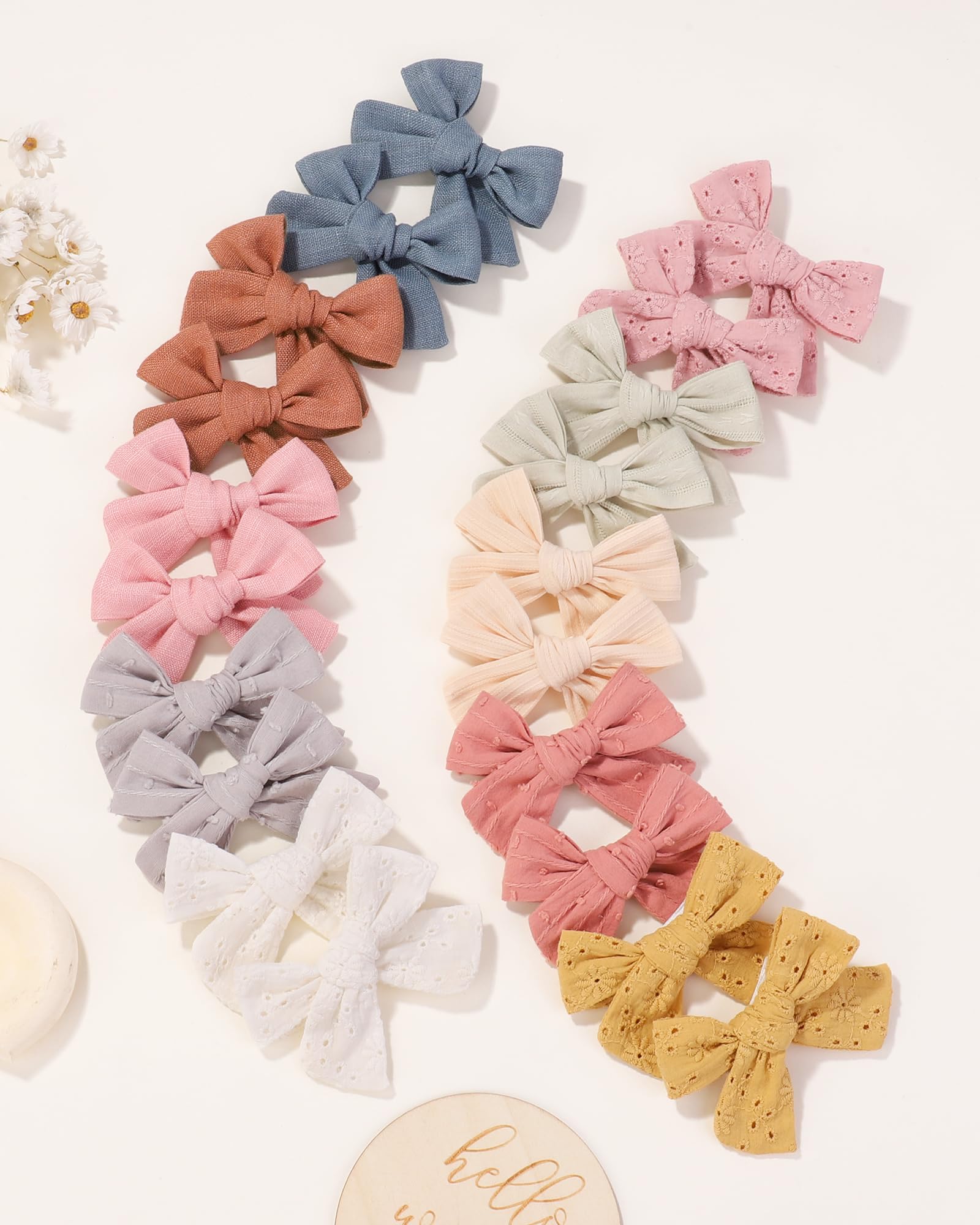 Jollybows 20pcs Baby Girl Hair Bows Clips Fully Lined 3.5 inches Barrettes Hair Accessories for Little Girls Toddler Kids Teens